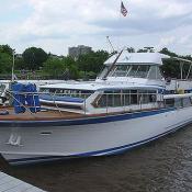 Wow, look at this beautiful Chris Craft wooden cruiser.