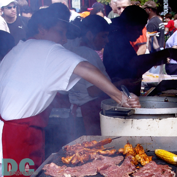 Grilling some tasty asian bbq at Adams Morgan Day.
