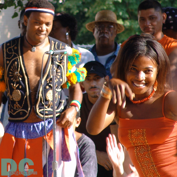 This dancer takes the time to smile.