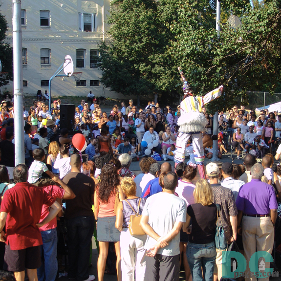 Stilts are poles that allow this performer to dance high enough for everyone to see.