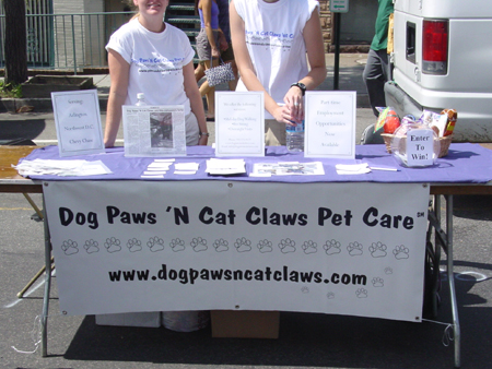 Dog Paws 'N Cat Claws Pet Care were at the festival providing all sorts of information to pet owners.