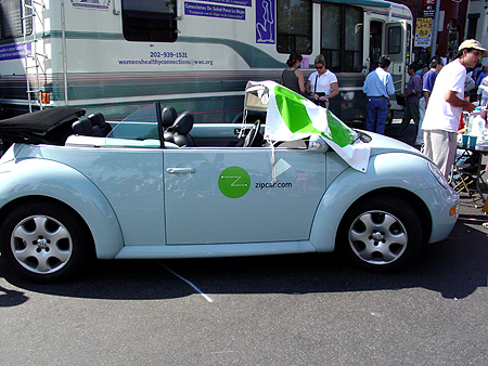 DC's zipcar was at the festival to promote "Wheels when you want them."