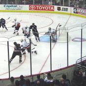 Jaromir Jagr fakes the defender before recording his first goal of the 2003 season only two minutes into the game.