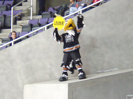 Slap Shot leads the fans in rooting for the Caps.