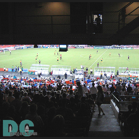 The game from the crowd's point of view.