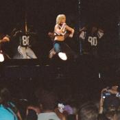 Britney Spears performs one of her new songs, "Me Against the Music".