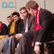 Draft prospect Kevin Goldthwaite anxiously awaits for his name to be called.
