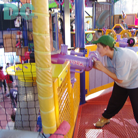 This kid was a real sniper. I could not stop laughing as he pummelled me with rubber balls.