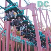 My friends hold on for dear life after experiencing high dives, sidewinders, double spins and an intense corkscrew.