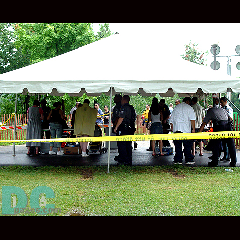 One of many security search points located around the National Mall.