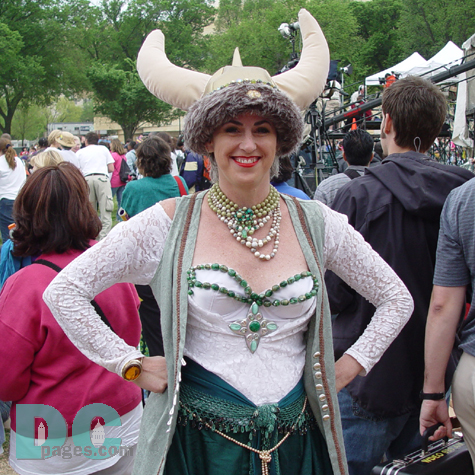 Creatively attired marcher.
