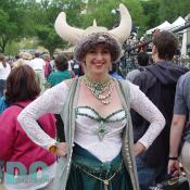 Creatively attired marcher.