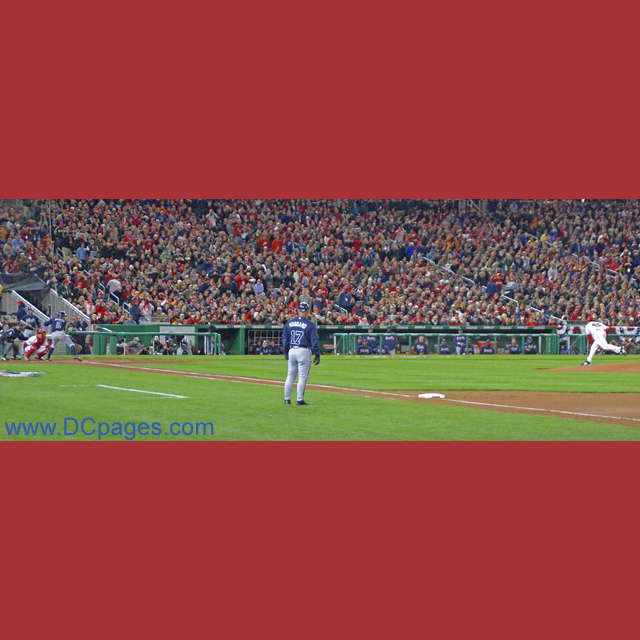 History in the making! Starting pitcher Odalis Perez throws the first pitch ever inside Nationals Park.
