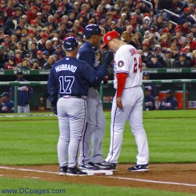 For the game, Washington Nationals starting pitcher Odalis Perez pitched five strong innings, giving up one run on four hits, including two strikeouts.