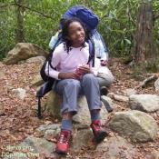 Taking a quick break from hiking with the leadership campers