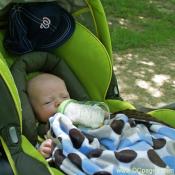 Baby Luke has a drink of Simulac