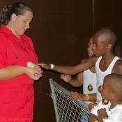 Children Love Petting baby Chickens