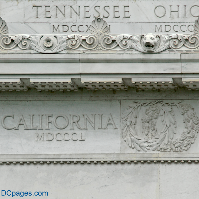 South Exterior View  - Lincoln Memorial Attic Wall - Frieze