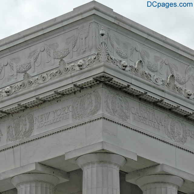 North East Exterior View - Lincoln Memorial Carved Sculpture