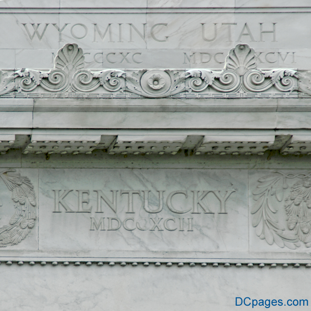 North Exterior View - Lincoln Memorial Attic Wall - Frieze