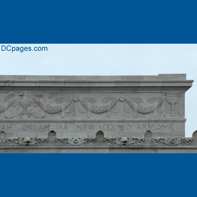 North West Exterior Corner View - Lincoln Memorial Attic Frieze