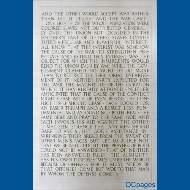 Lincoln Memorial - Lincoln's 2nd Inaugural Address
