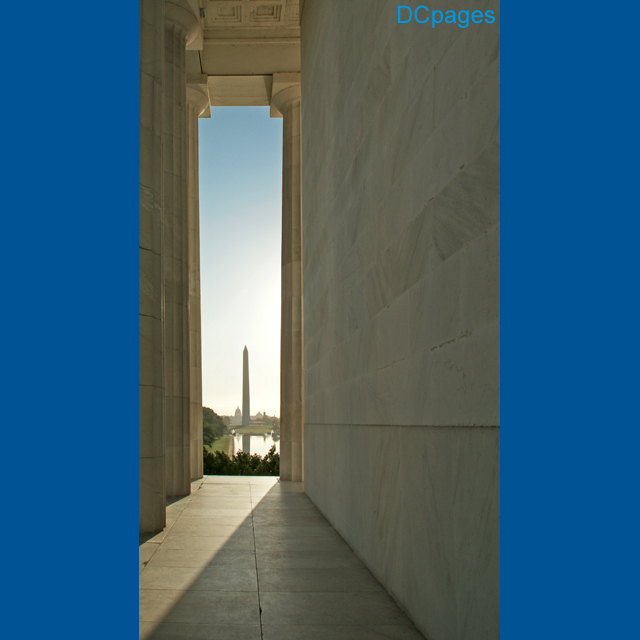Lincoln Memorial - North Wall Washington Monument View
