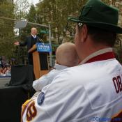 Luke tells his son that Senator Joe Biden is a man for change.