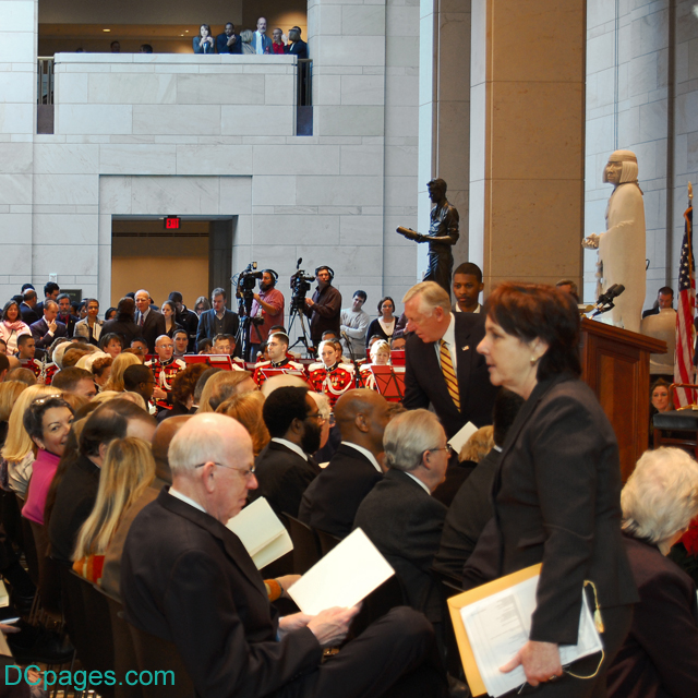 CONGRESSMAN STENY H. HOYER (D-MD), STOPS TO CHAT WITH A SENATOR
