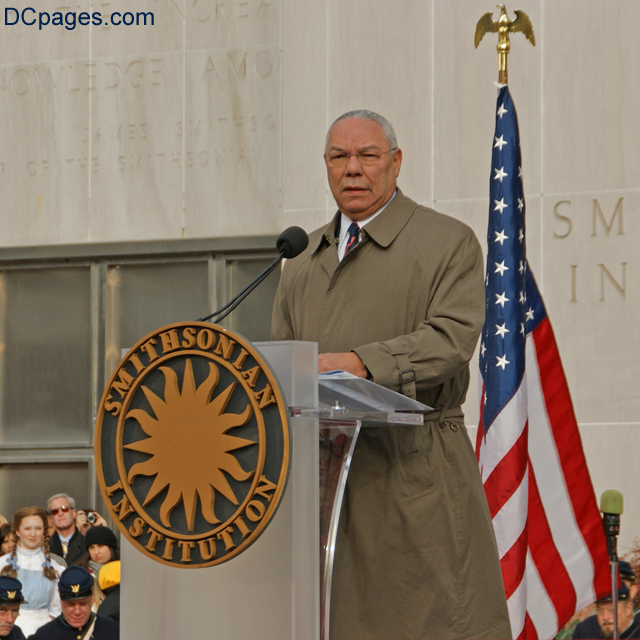 General Colin L. Powell, USA (Ret). recites Lincoln's Gettysburg Address.