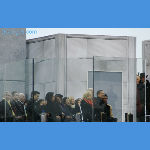 The Obama's and Biden's enjoying U2 at the Lincoln Memorial