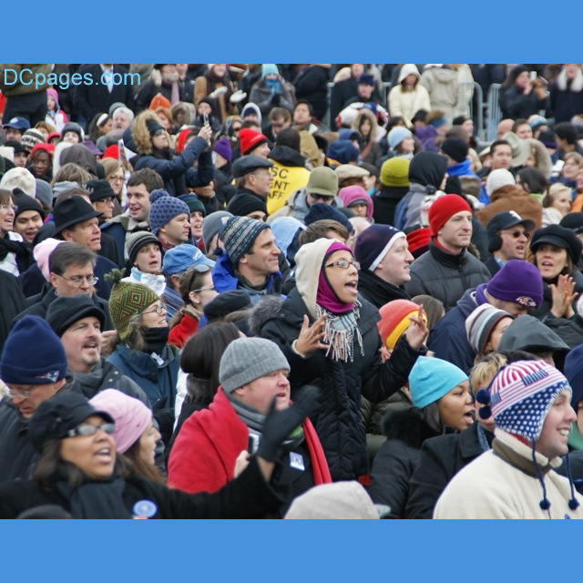 Obama supporters sing along