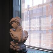 Second Floor - Impressionism - Bust sculpture with Verizon Center in the background.