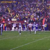 A graceful sideline catch.