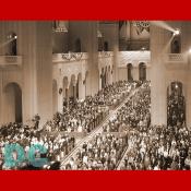 Top view of the congration from the North transept.