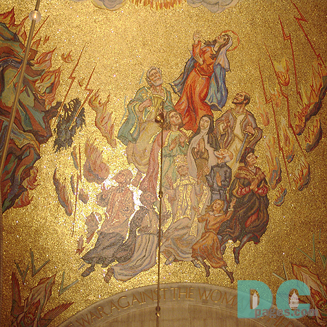 The detail last judgement Mosaic in the West transept.