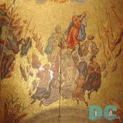 The detail last judgement Mosaic in the West transept.