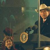 President Bush giving his Holiday Message before lighting the National Christmas Tree
