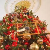 The offical White House Christmas Tree held 13,500 lights and was located in the Blue Room.
