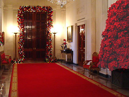 There were 251 bows and 245 wreaths throughout the main floor State Rooms.