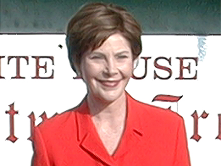 The First Lady, Mrs. Laura Bush, happily accepted the National tree on behalf of the American people.  