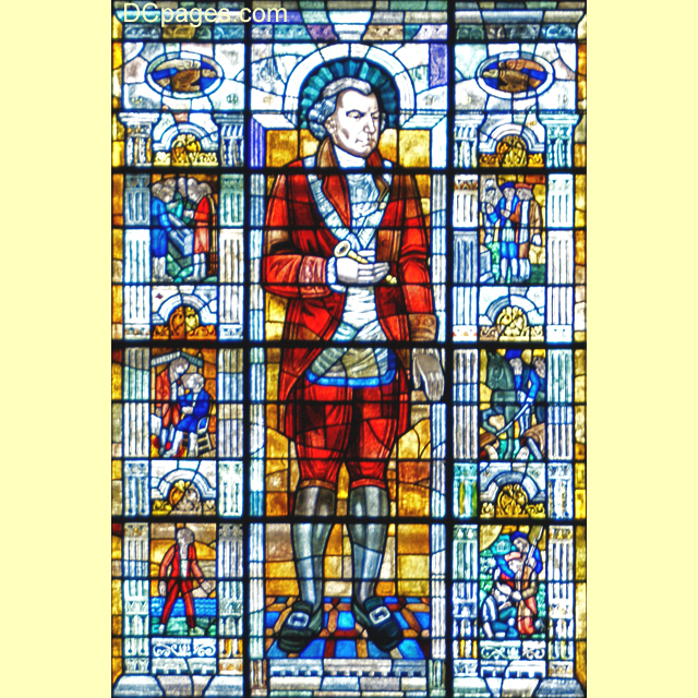 Dr. Elisha Cullen Dick Stain Glass Window
