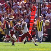 Mike Sellers (45) catches the ball for little gain.