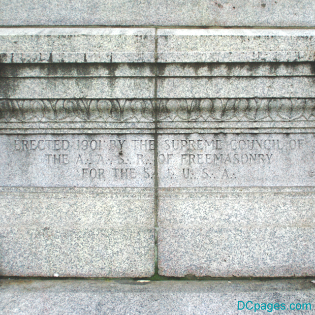 Masonic Engraving on Base of Albert Pike Statue