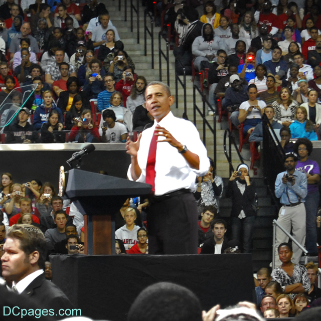 POTUS speaks to college students