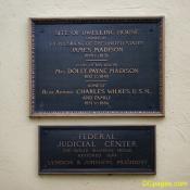 Plaques commemorating Dolly Madison House, Washington, DC