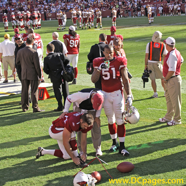 It is important for kickers to make sure their shoe laces are good and tight.