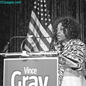 Lorraine Green speaks at Rally