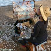 Local Artist Creates Cherry Blossom Masterpiece