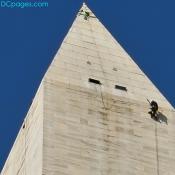 Structural engineer examining the Washington Monument